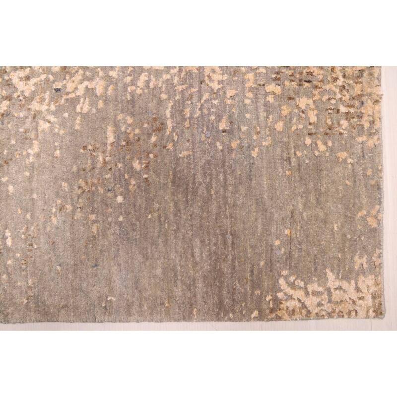 ECARPETGALLERY Hand-knotted Legacy Grey Silk, Wool Rug - 2'5 x 10'5