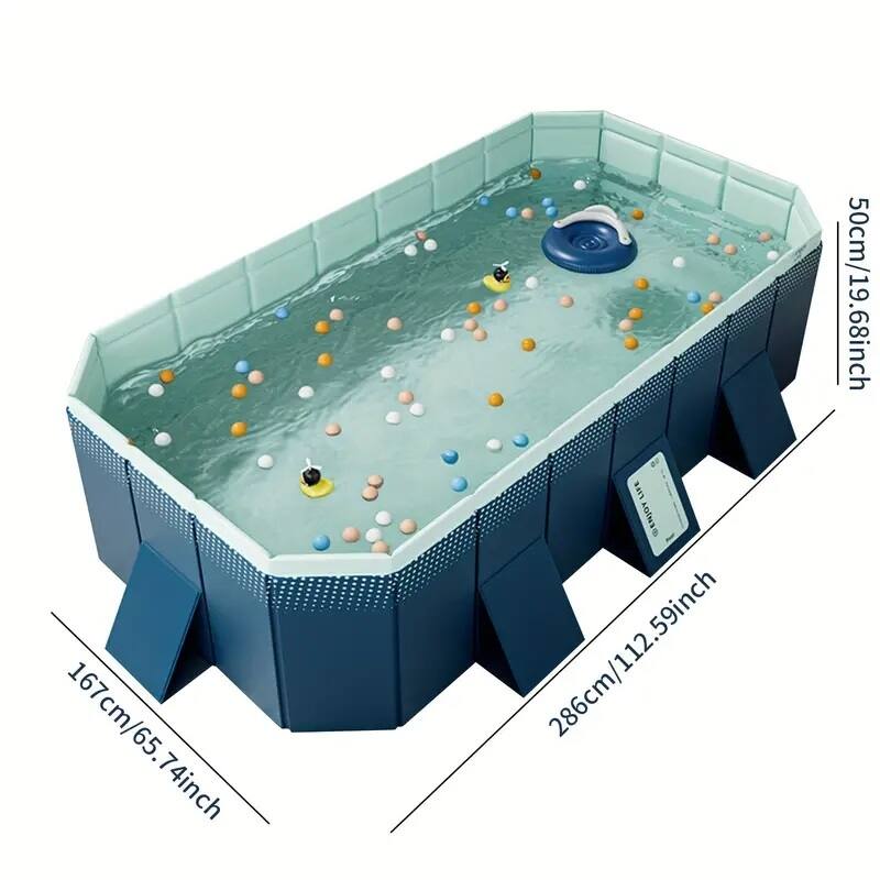 Swimming Pool w/Durable PVC Material,Easy Setup and Foldable Storage