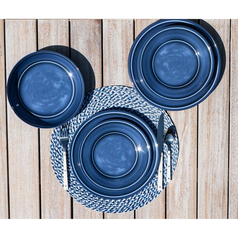 Abode Homewares Madison NewWave Melamine Low Bowl - Blue - 8.8" - Set of 6
