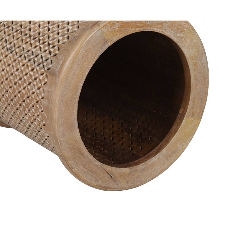 Sumter 17-inch Diameter Mango Wood Drum Side Table