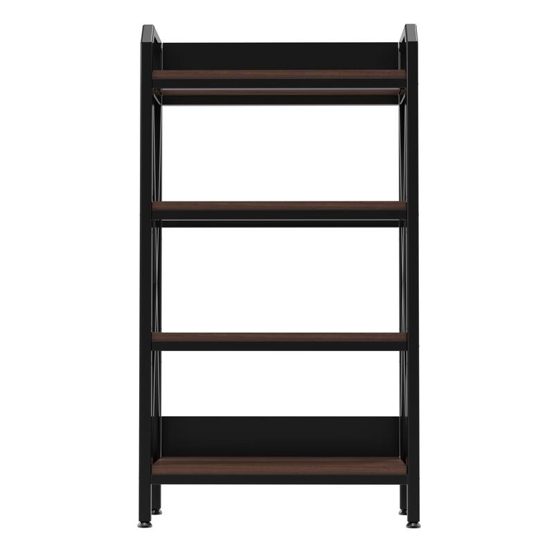 55'' Bakers Rack 4-Level Storage Shelves Metal and Wooden Kitchen Shelves, Kitchen Organizers and Storage