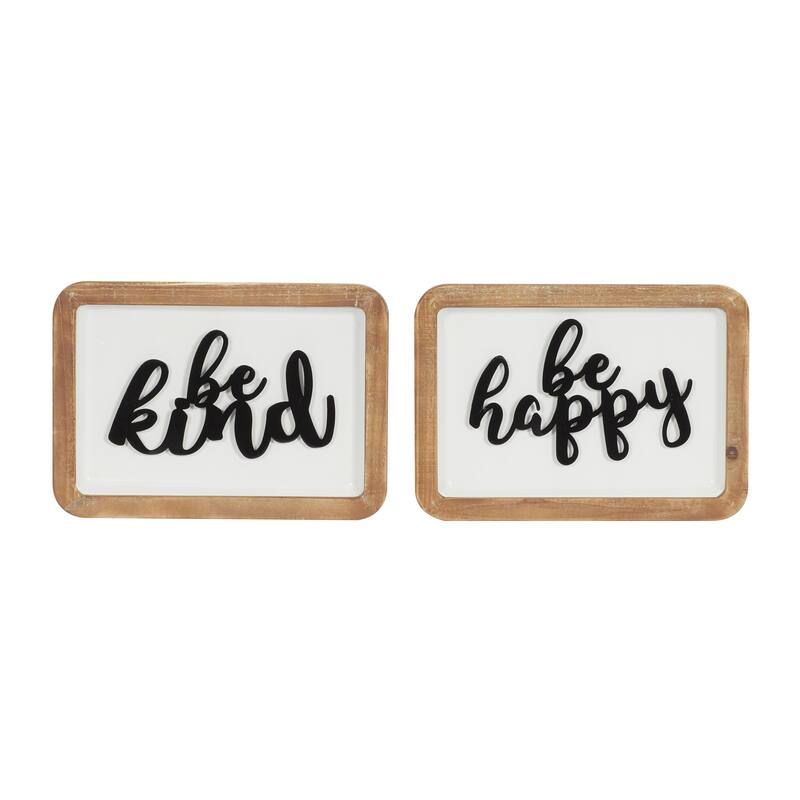 Wood Sign Wall Decor - Set of 2 White - Roche River Decor - White