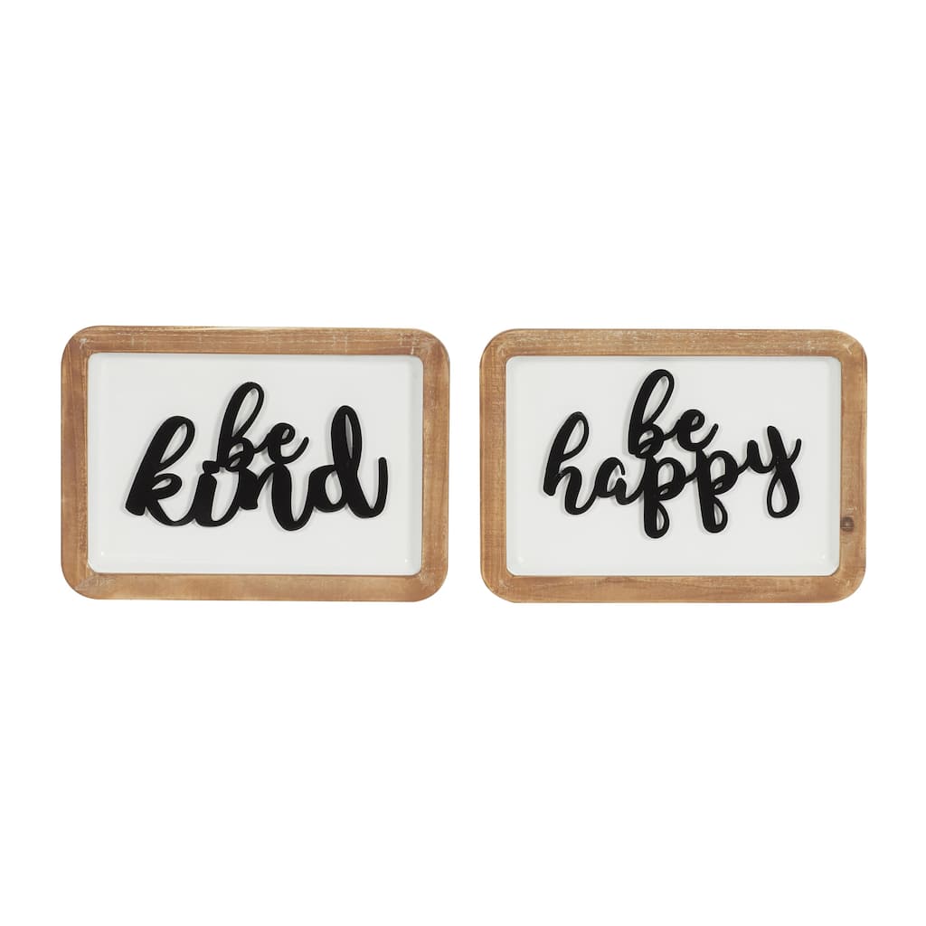 Wood Sign Wall Decor - Set of 2 White - Roche River Decor