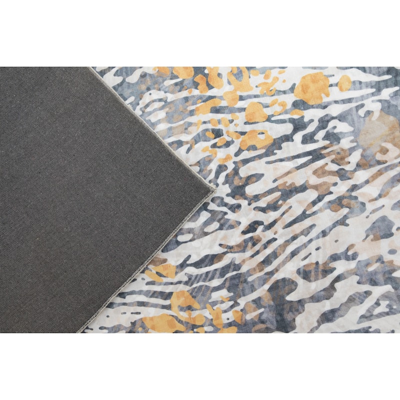 Bani Collection Abstract Mustard and Gray Area Rug