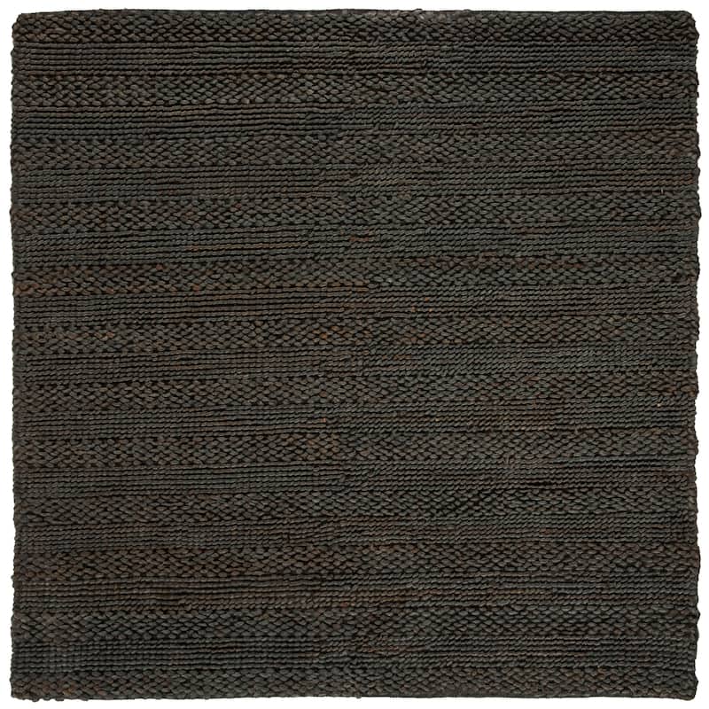 SAFAVIEH Handmade Natural Fiber Zaniyah Jute Rug - 8' Square - Charcoal