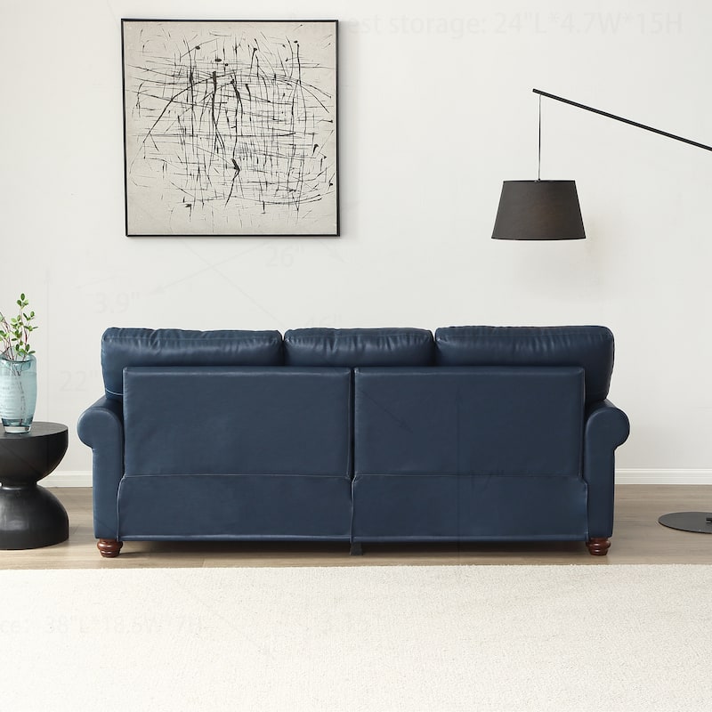 Luxurious Faux Leather Sofa with Storage and Sturdy Construction for Comfortable Seating