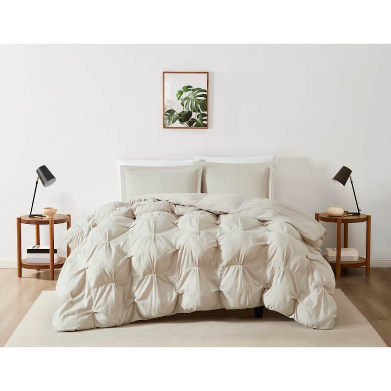 Truly Soft Cloud Puffer Comforter Set - Beige - Full - Queen