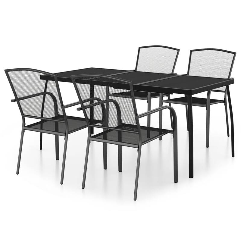 vidaXL Garden Dining Set Anthracite Steel