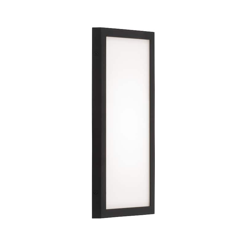 Integrated LED Outdoor Wall Lantern in Black with Painted White Glass