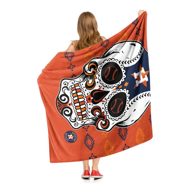 MLB Candy Skull Houston Astros Silk Touch Throw Blanket