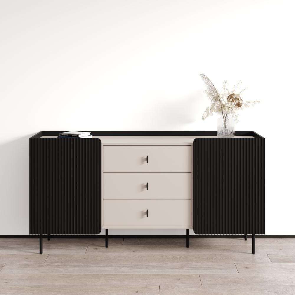 Meble Furniture Dalia 2D3SZ 63" Matte Sideboard 63W x 15.7D x 31.7H