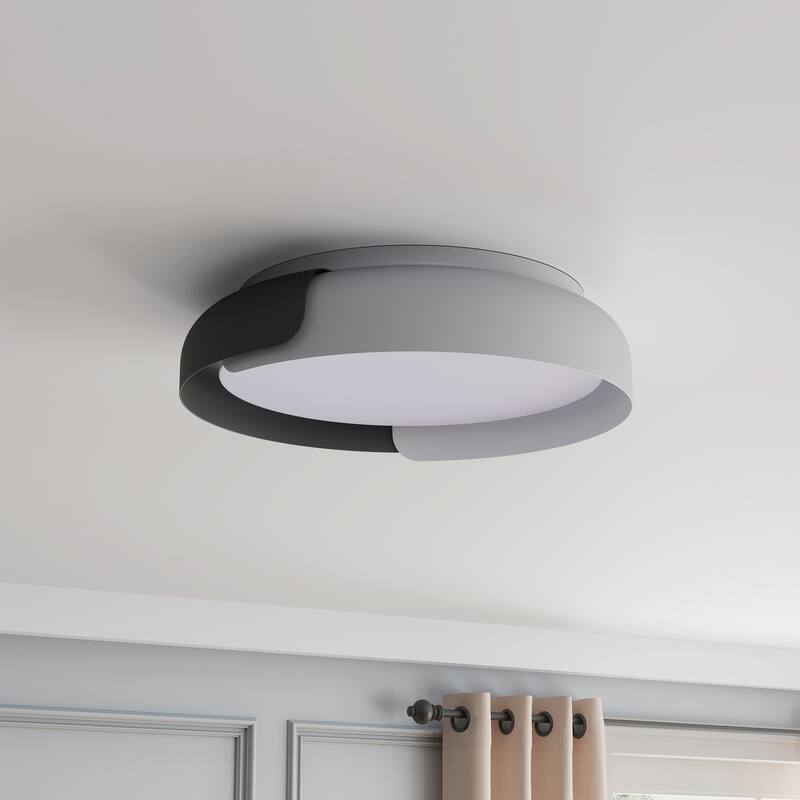 Modern Color Splicing LED Flush Mount Ceiling Light with Acrylic Shade