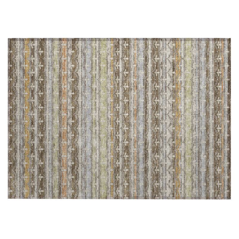 Machine Washable Indoor/ Outdoor Stripe Bramlage Chantille Rug