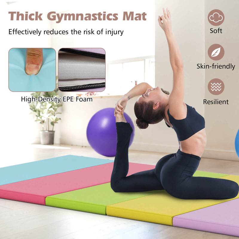 Costway 5-Panel Folding Gymnastics Thick Mat 6.6' x 2.5' Tumbling Mat - See Details