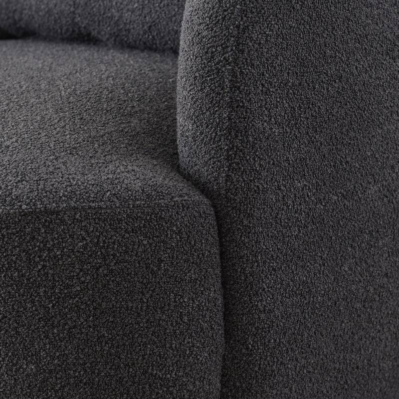 KINWELL 34" Wide Boucle Upholstered Sherpa Swivel Armchair (Set of 2)