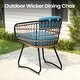 preview thumbnail 27 of 26, 7-PC Outdoor Patio Dining Set Rectangular Aluminum Table with Umbrella Hole with Rattan Chair