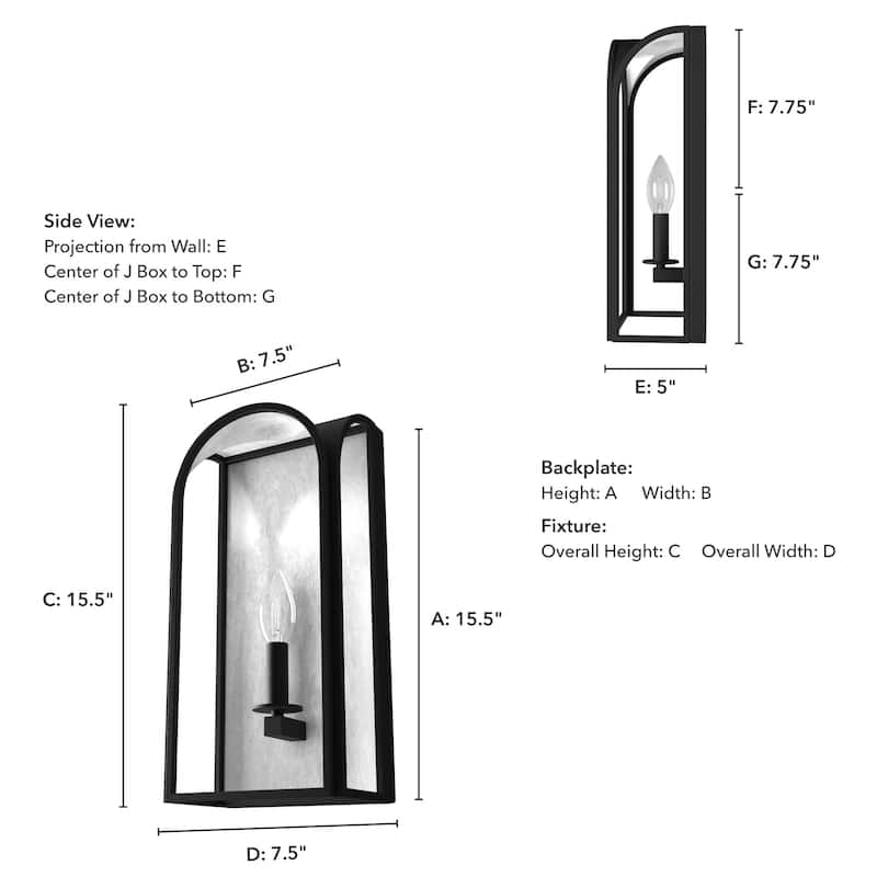 Hunter Dukestown 1-Light Wall Sconce - Dining Room, Hallway, Bathroom, Bedroom - Contemporary, Transitional - Damp Rated!