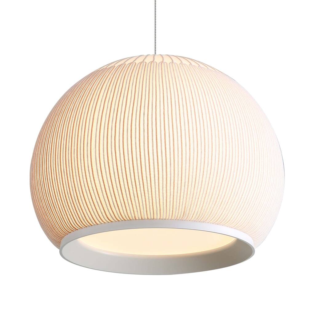 Golden Lighting Tela Integrated LED 14in Pendant in Sand Yellow - Beige