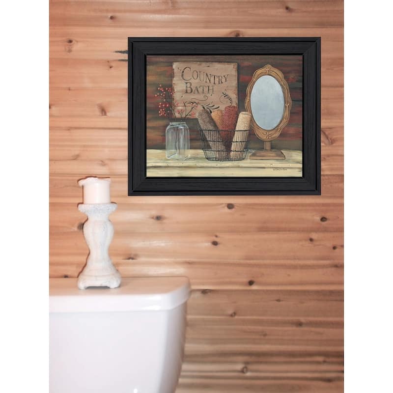 TrendyDecor4U Contemporary "Country Bath" Framed Print Wall Art by Pam Britton