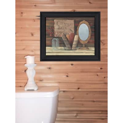 TrendyDecor4U Contemporary "Country Bath" Framed Print Wall Art by Pam Britton