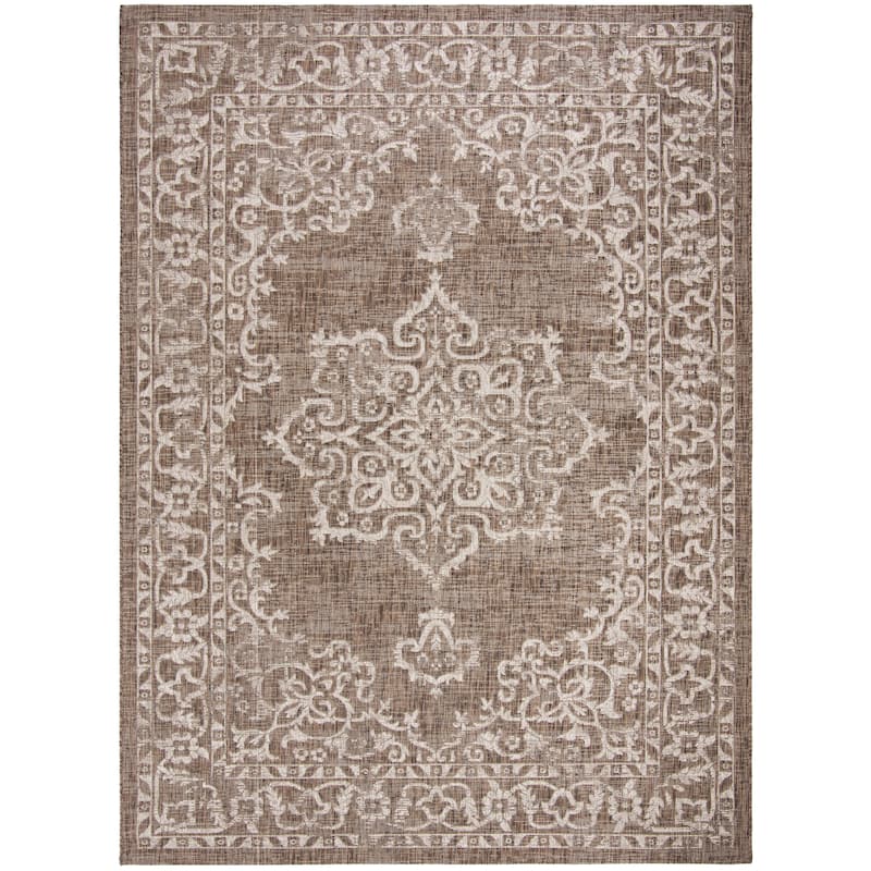 SAFAVIEH Courtyard Divna Medallion Indoor/ Outdoor Waterproof Patio Backyard