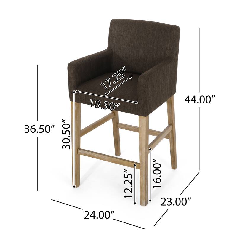 Armga Fabric and Rubberwood 30.5 inch Barstools (Set of 2) by Christopher Knight Home