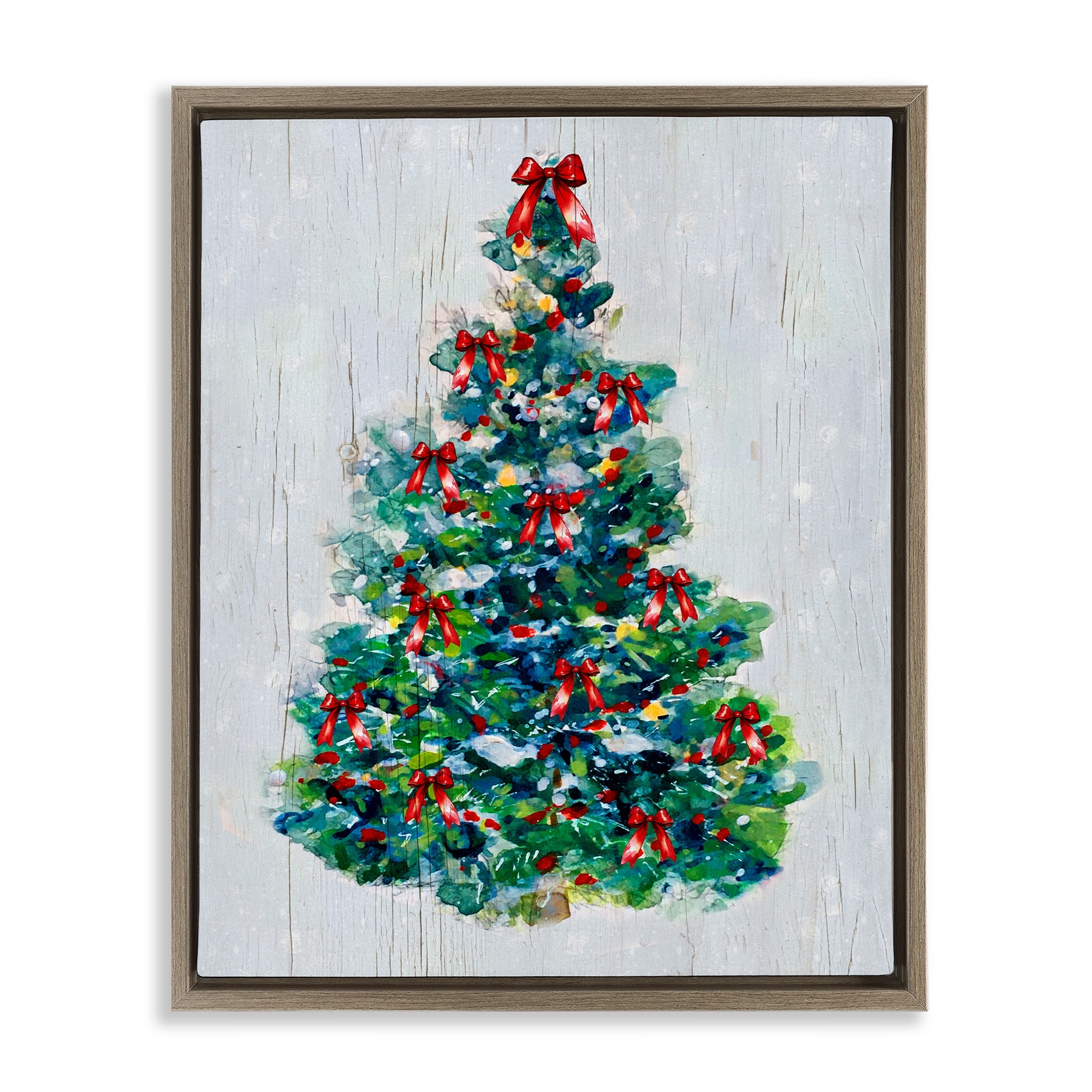 Stupell O Christmas Tree Celebration Framed Floater Canvas Wall Art Design By Sally Swatland