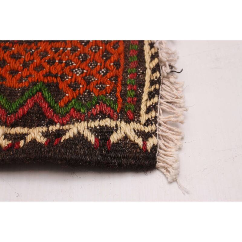 ECARPETGALLERY Flat-Weave Yoruk Red Wool Kilim - 5'11 x 11'1