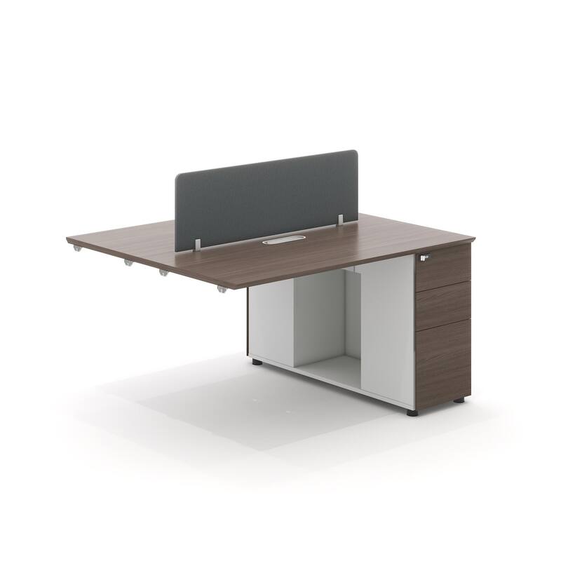 110" Wide 4 Person Attachable Workstation Desks Combination - Continuing Desk