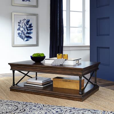 Tribeca Cordovian Brown Rectangular Cocktail Table