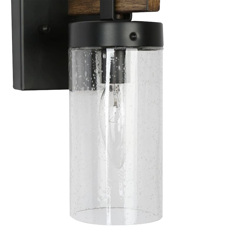 Fora Modern Farmhouse 1-light Cylinder Seeded Glass Shade Bathroom Vanity Light - L4.5"* W 5.5"* H 8.5"