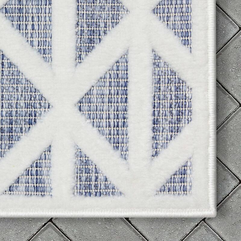 Well Woven Sila Ciel Modern Geometric Indoor Outdoor Area Rug