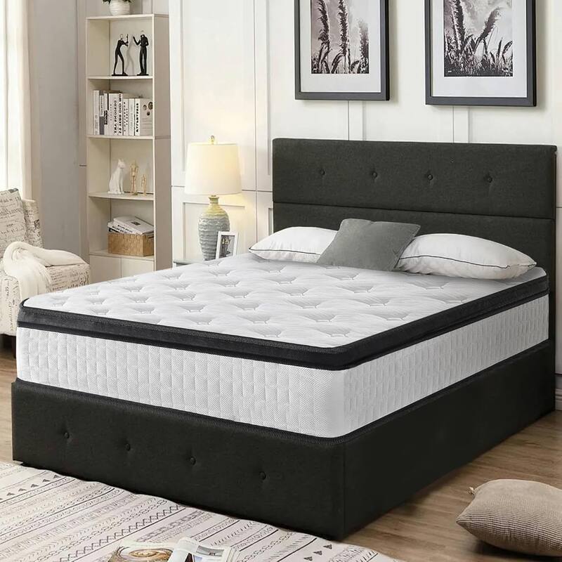 10"/12" inch Twin Diamond Innerspring Hybrid and Cooling Gel Memory Foam Mattress, Pressure Relief, and Motion Isolation - Twin - Firm