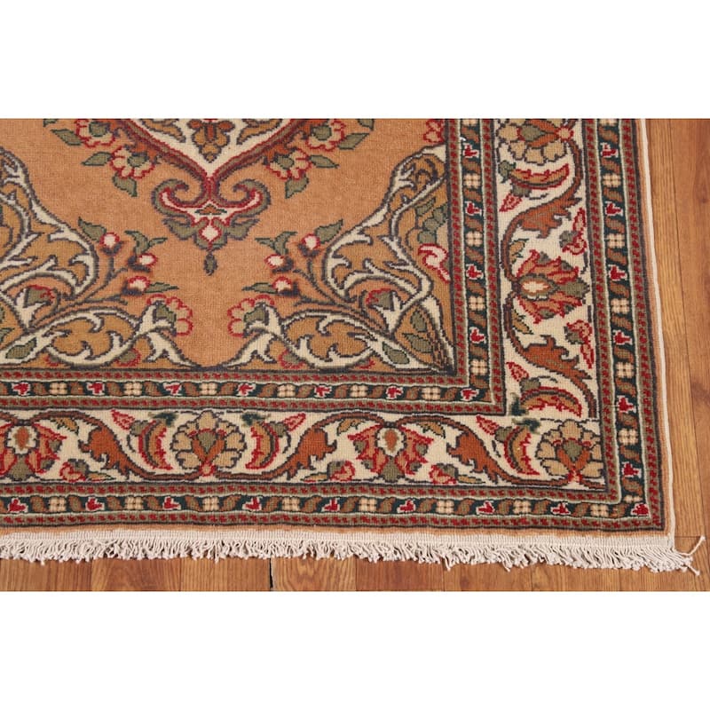 Orange Anatolian Turkish Accent Rug Hand-Knotted Wool Carpet - 2'11" X 6'0"
