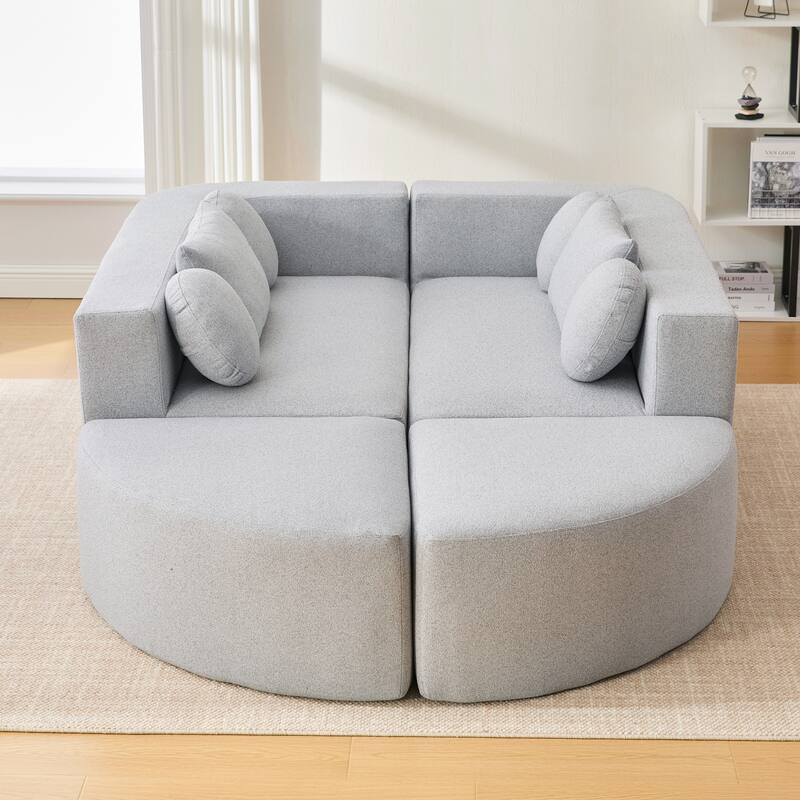 Roomfitters Modular Boneless Sectional Sofa Bed with Deep Seating and Curved Design for Living Room