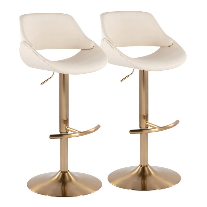 Silver Orchid Svellingen Adjustable Bar Stool with Rounded T Footrest - Set of 2