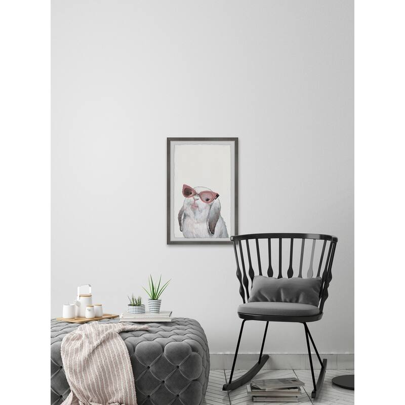 Posh Bunny Framed Wall Art, Elegant Home Touch - Sophisticated Artwork for Refined Décor