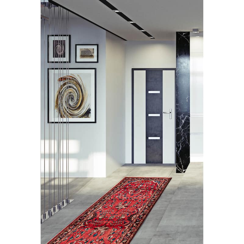 ECARPETGALLERY Hand-knotted Andelz Red Wool Rug - 3'7 x 10'2