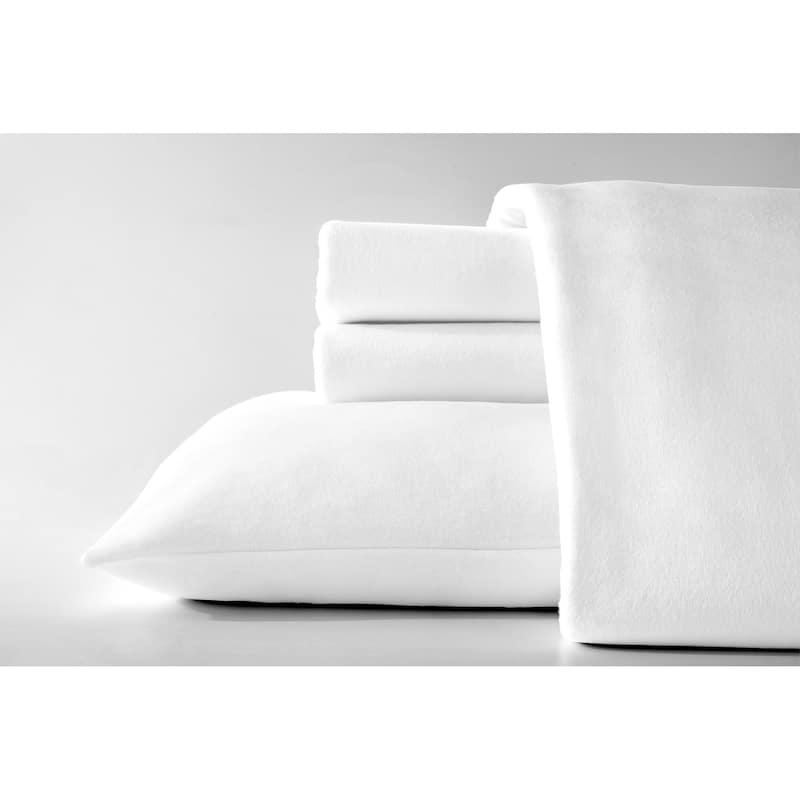 Dormisette Luxury German Flannel 6-ounce Bed Sheet Set - King - White