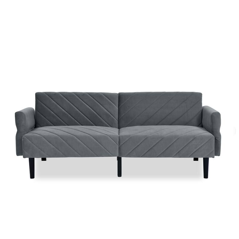 78" Modern Velvet Folding Futon Sofa Bed