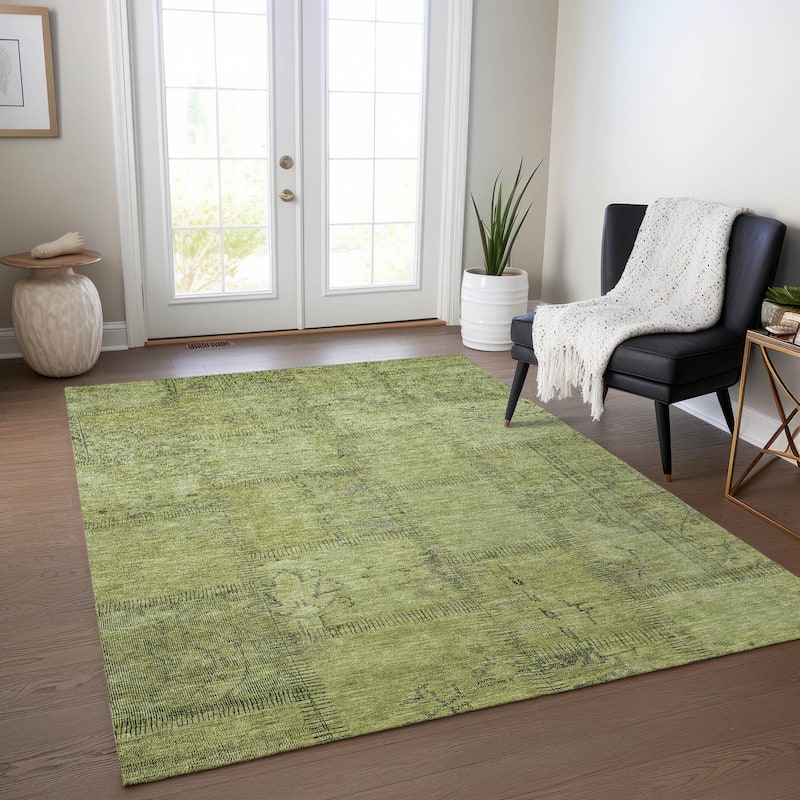 Machine Washable Indoor/ Outdoor Chantille Boho Traditional Rug - Fern - 9' x 12'