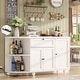 preview thumbnail 8 of 19, 55'' Farmhouse Buffet Cabinet with Charging Station, Coffee Sideboard for Kicthen and Bar White