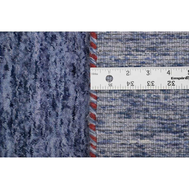 Hand Knotted Oriental 100% Wool Carpet Tribal Animal Pictorial Navy Blue & Blues Gabbeh Area Rug - 6' 0'' X 6' 0''