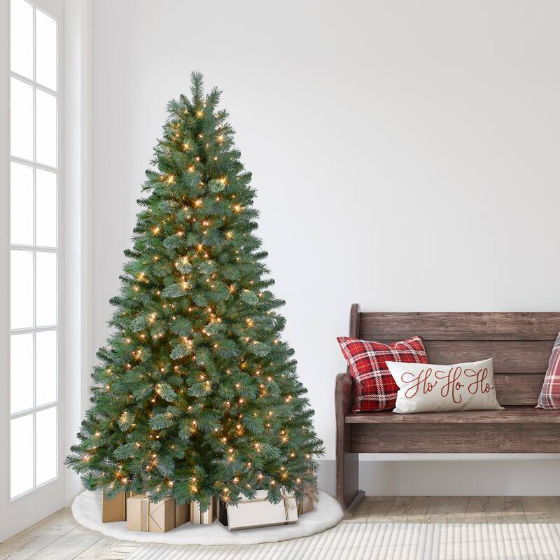 Puleo International 6.5 ft Pre-Lit Teton Artificial Pine Tree
