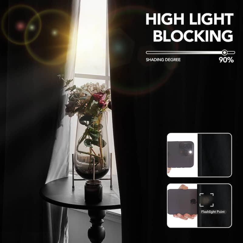 Deconovo Velvet Room Darkening Curtain Panel, Thermal Insulated