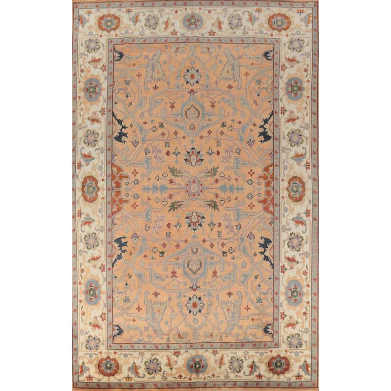 Heriz Serapi Indian Large Rug Hand-Knotted Wool Carpet - 9'8" x 14'1"
