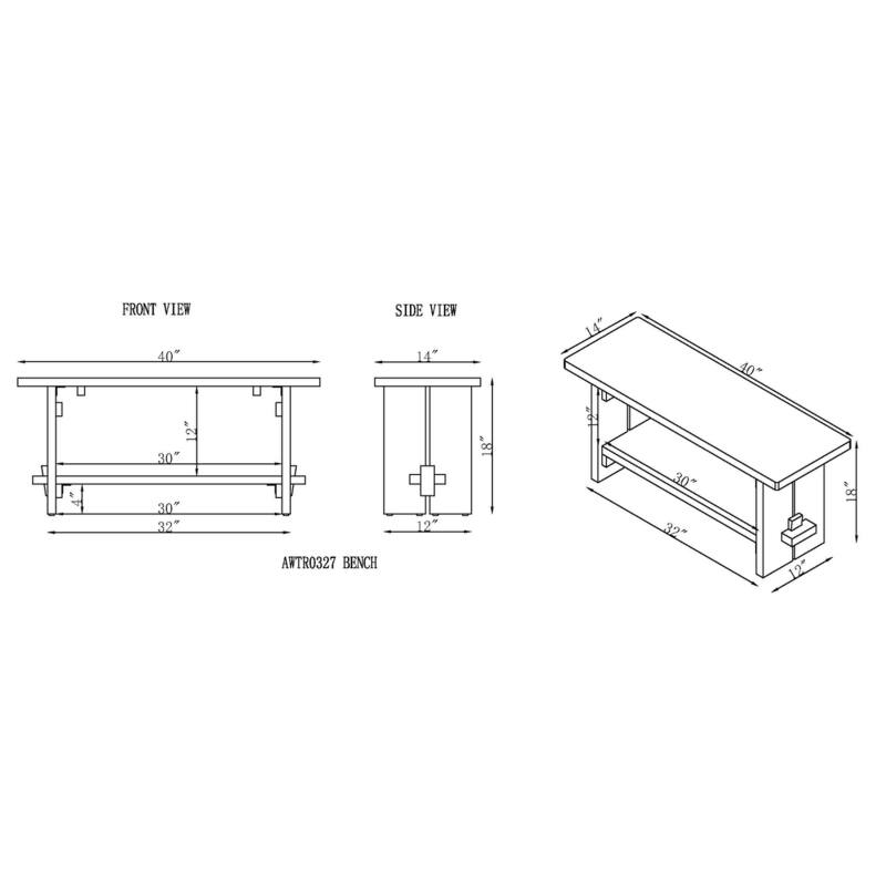 Castleton Mango Wood 40"W Bench