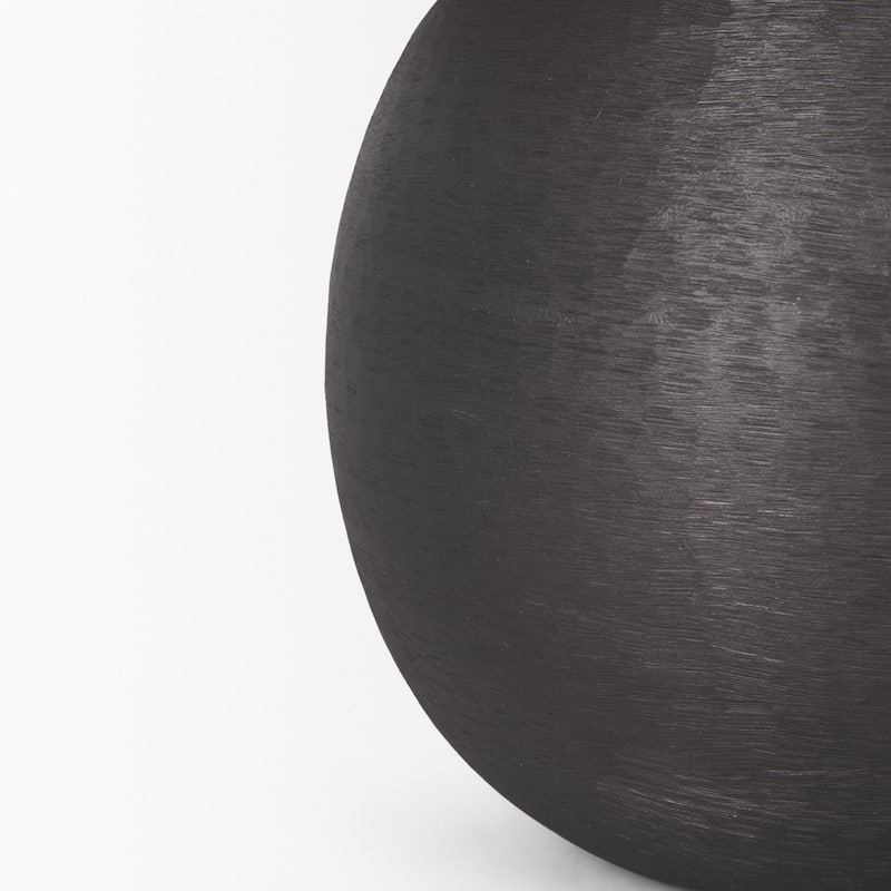 Sadiyah Black Brushed Metal w/ Beige Shade Table Lamp - 19.5L x 19.5W x 24.0H