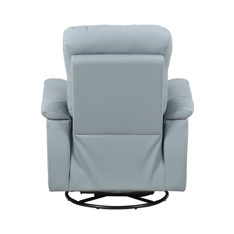 Monte 35.5" Leather Swivel Glider Manual Recliner - 360-Degree Swivel