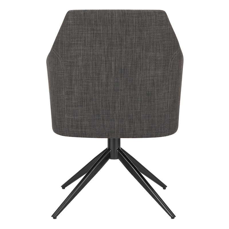 Signa Swivel Armchair in Charcoal Fabric with Black Steel Base - Set of 1